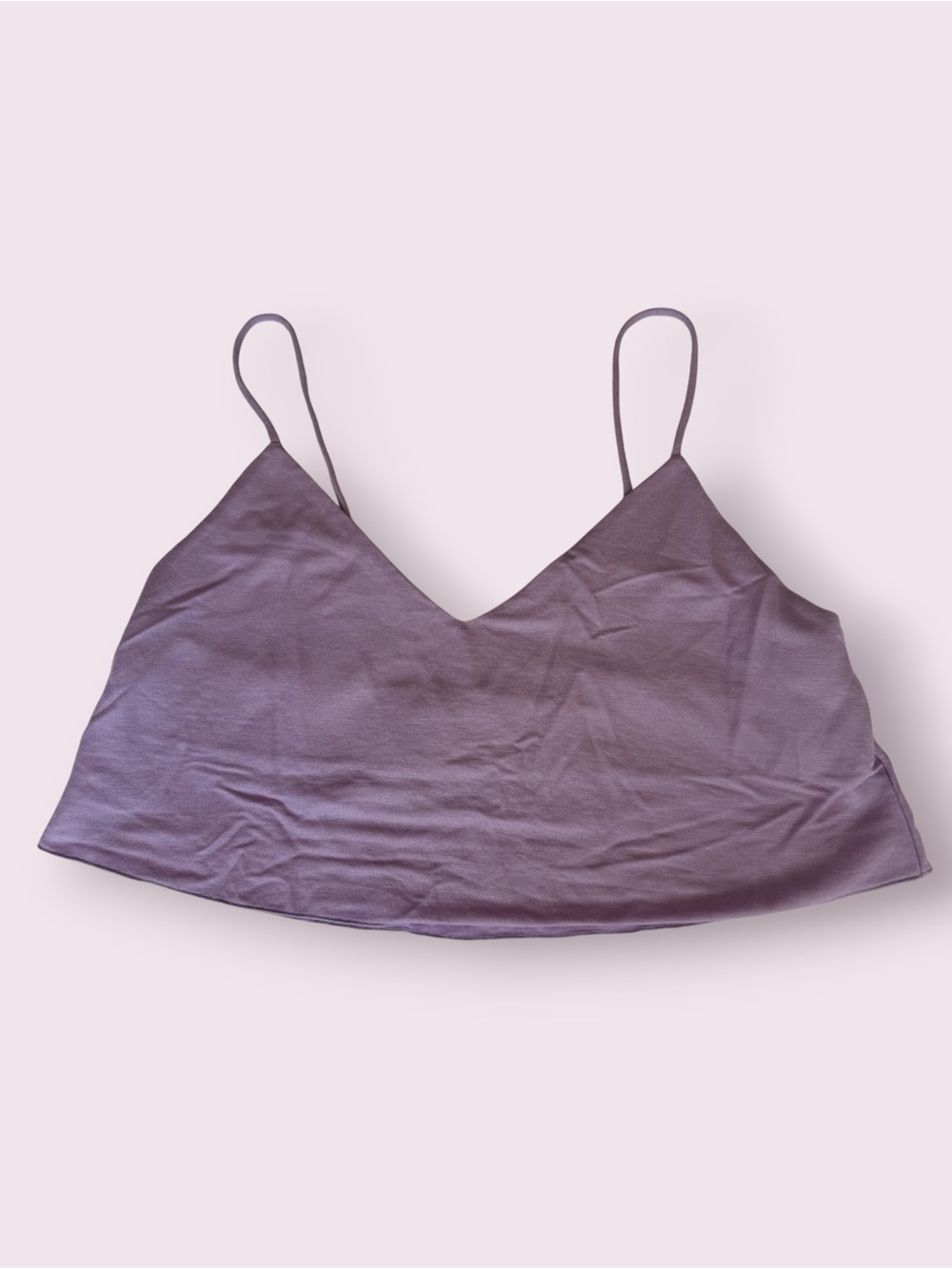 Zara Lavender Purple Lightweight VNeck Cami Crop Top Size Small